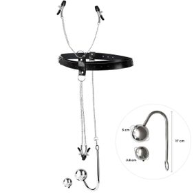 Бондажний набір із металевим анальним гаком №4 Art of Sex Blanca Bondage set with anal hook №4 Sex Aura