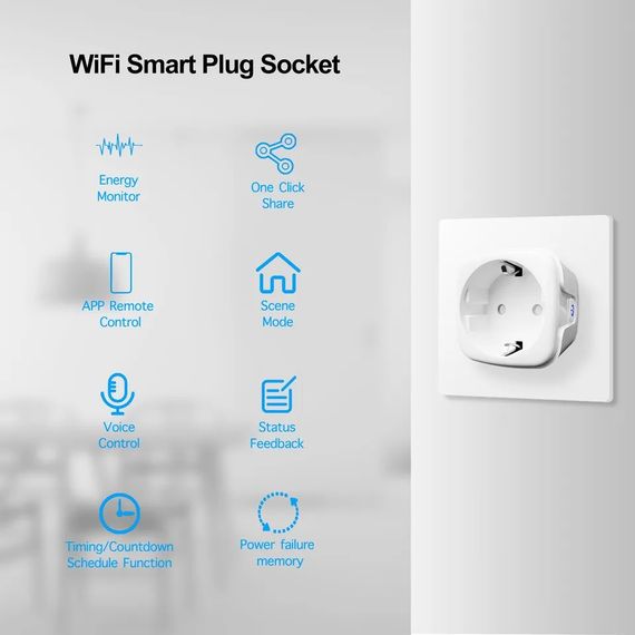 Смарт wi-fi розетка з дистанційним керуванням 220 вольтів до 20 амперів | Зображення 2