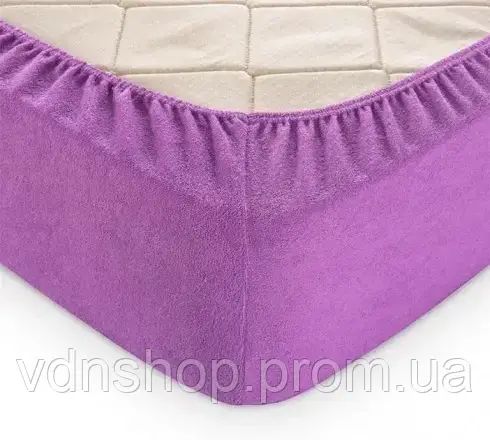 Бузкове Простирадло махрове на резинці з наволочками Anisa (220х240+30 см) | Зображення 1