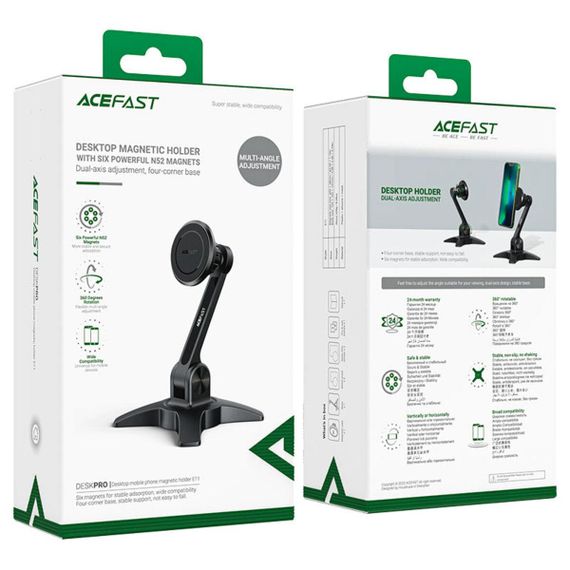Тримач для мобільного ACEFAST E11 desktop mobile phone magnetic holder Black | Зображення 6