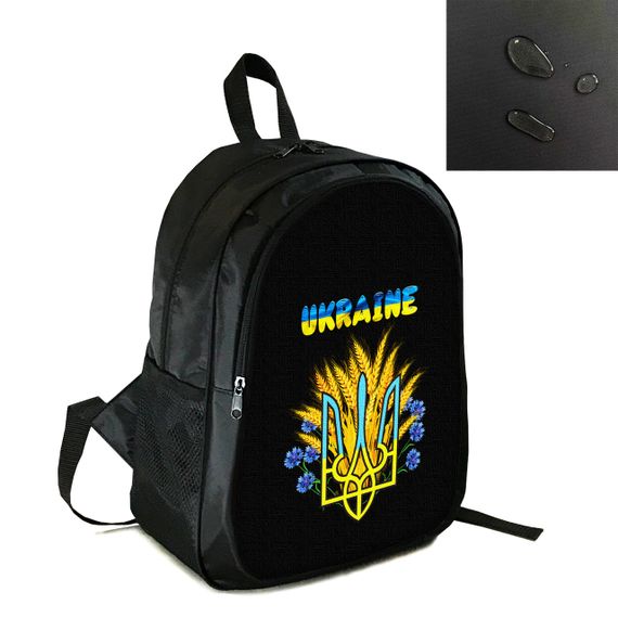 Рюкзак шкільний, міський, спортивний 38×28см з принтом Тризуб України дитячий, підлітковий для хлопчика, дівчинки (4297)