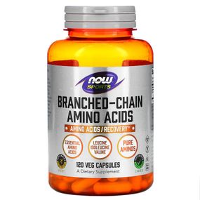 Амінокислоти NOW Sports, Branched-Chain Amino Acids, 120 Veg Capsules
