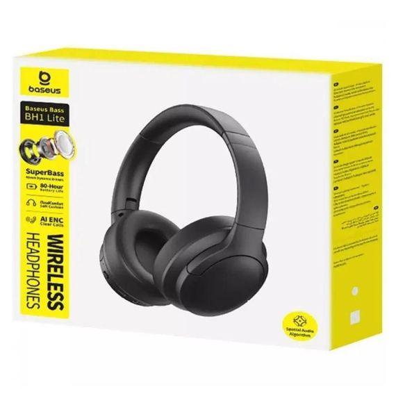 Накладні бездротові навушники Baseus Bass BH1 Lite AI ENC (A0203C) Cosmic Black | Зображення 1