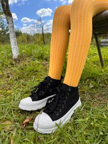 Дитячі колготки кольорові однотонні (рубчик) ТМ Twinsocks р. від 74 до 146 110-116/5-6 років, Жовтий