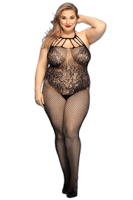 Бодістокінг із доступом JSY «Відверта Мадлен» Чорний Plus Size