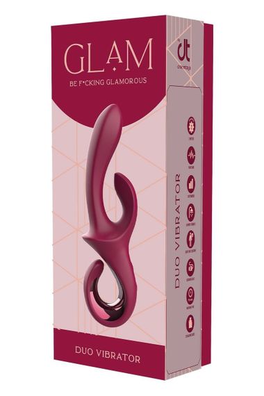 Вібратор-кролик Dreamtoys Glam Duo Vibrator з гачком ручкою, 22.7 х 4.2 см Sex Aura | Зображення 6