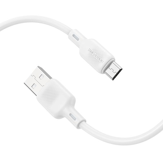 Дата кабель Borofone BX113 Lenny USB to MicroUSB 2.4A (1m) White | Зображення 2