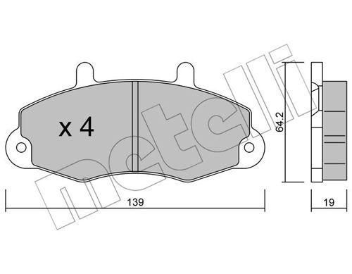 Колодки гальмівні передні Ford Transit 85-00 Transit Tourneo 94-00 14" 22-0194-0 | Зображення 1