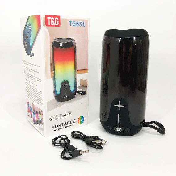 Бездротова bluetooth колонка TG651, Bluetooth колонка з красивим підсвічуванням, Блютуз аудіо приймач NQ-99 | Зображення 3