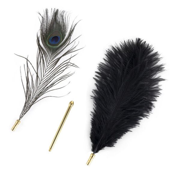 Щекоталка LOCKINK SEVANDA Natural Peacock Flirting Feather Tickler, перо павлина Sex Aura
