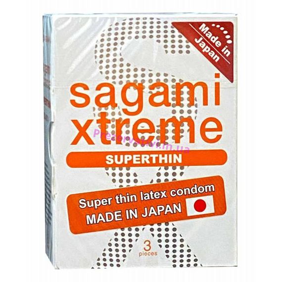 Супертонкі латексні презервативи Sagami Xtreme Superthhin (ціна за упаковку, 3 шт.) Sex Aura