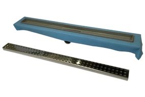 Душовий канал з горизонтальним фланцем Maxiflow Standart Line 80 см решітка Квадрат 4022.TY050K.080.1