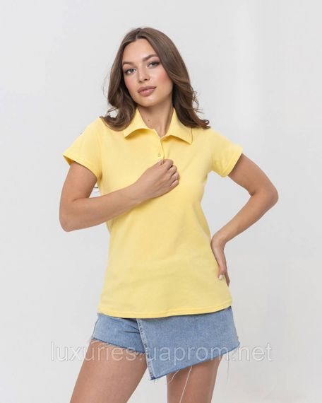 Женская футболка ПОЛО - лакоста, Поло желтого цвета, женская футболка Поло с воротником - Премиум качество 3XL