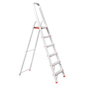 Стрем'янка з алюмінію 6 сходинок, висота до платформи 1,28 м INTERTOOL LT-1006