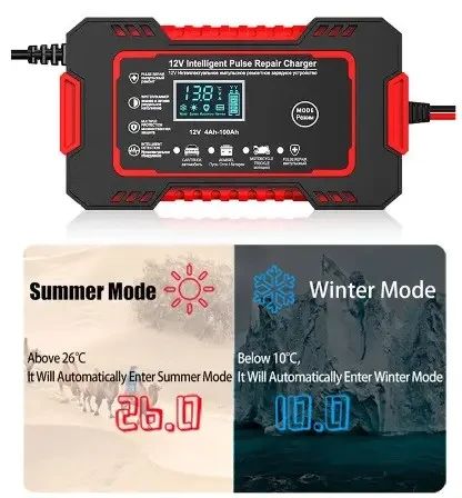 Автомобільний зарядний пристрій автоматичний 12 В 6 А з цифровим дисплеєм Виявлення імпульсу | Зображення 1