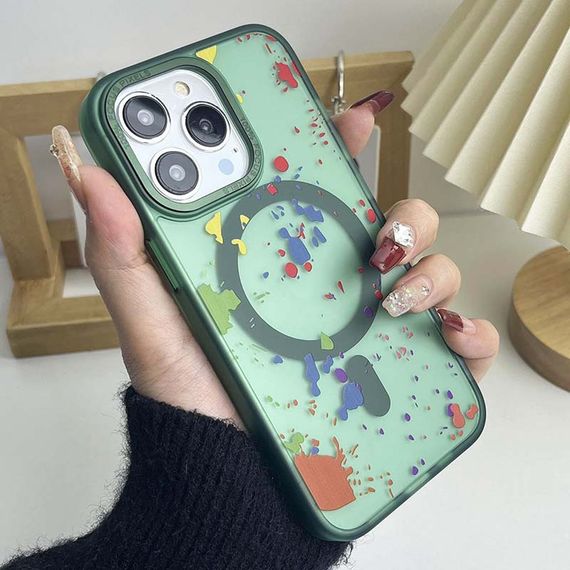 Чехол TPU+PC Flush with MagSafe для Apple iPhone 12 Pro Max (6.7") Dark green | Зображення 1