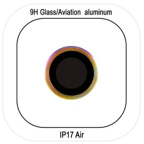 Захисне скло Metal Classic на камеру (у упак.) для Apple iPhone 17 Air (6.6") Чорний / Black Бузковий / Rainbow