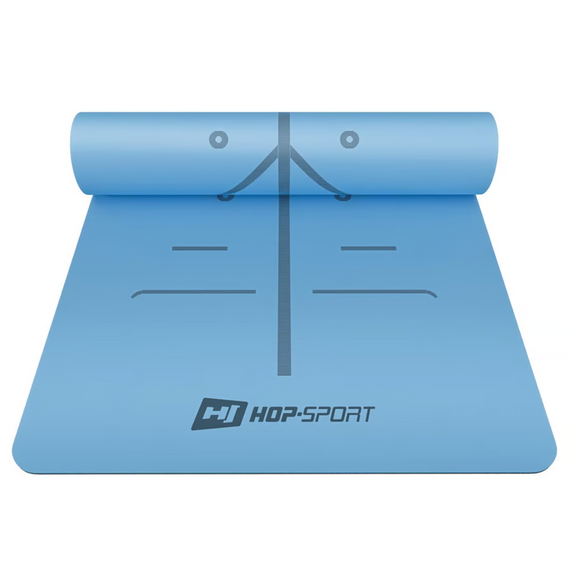 Йога-мат Hop-Sport PU 0,5см 183 x 68см HS-P005GM темно-синій | Зображення 4