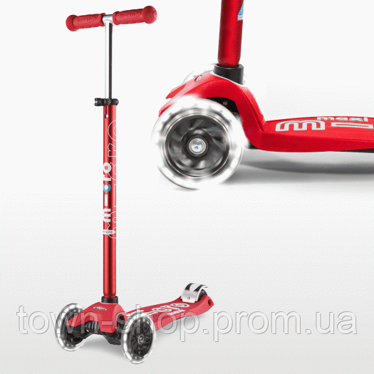 Самокат MICRO  серии Maxi Deluxe LED – Красный | Зображення 6