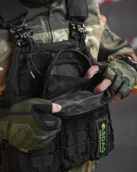 Тактическая плитоноска с четырьмя  точками быстрого сброса  Asdag  black  ВТ6796 | Зображення 3