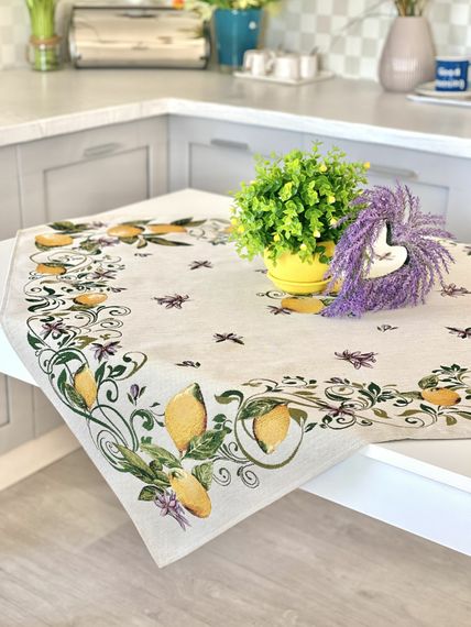 Скатертина гобеленова GINA Limaso, 93x93, Квадратна, Повсякденний, Без люрексу, 60% поліестер, 24% бавовна, 16% акрил, Гобелен | Зображення 2