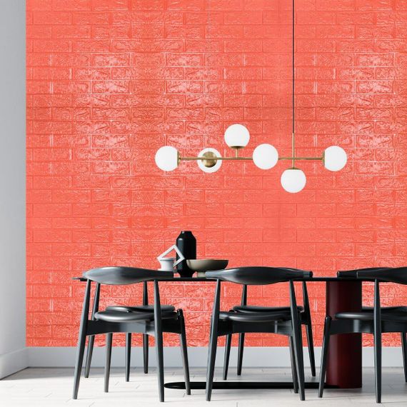 Самоклеюча 3D панель помаранчева 700х770х3мм (007-3) SW-00001363 | Зображення 2