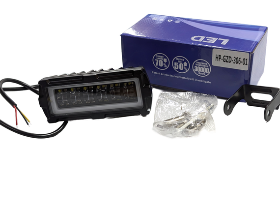 Світлодіодна фара StarLight HP-GZD-306-01 ближнє світло (біле+жовте) + DRL 12/24V | Зображення 2