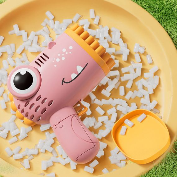 Пистолет для мыльных пузырей Dinosaur Bubble Gun с насадкой на 40 отверстий 50ml Pink | Зображення 3