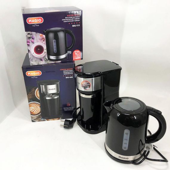 Набір дизайнерської лінійки Magio: Електрочайник Magio MG-111 + Кавоварка SM-264 Magio MG-449 | Зображення 4