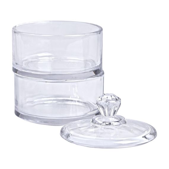 Цукерниця двоярусна скляна см з кришкою кругла кругла HP-YH-23 | Зображення 3