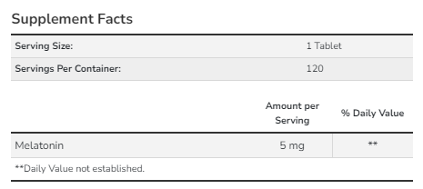 Melatonin 5 mg - 120 tabs | Зображення 1