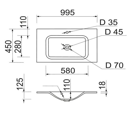 Раковина накладна Adamant FRATE, прямокутна (100002887) | Зображення 3
