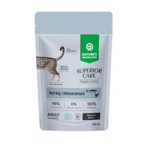 Вологий корм для котів з зайвою вагою Nature's Protection Superior Care Cats Weight Control Herring Chicken, 85 гр