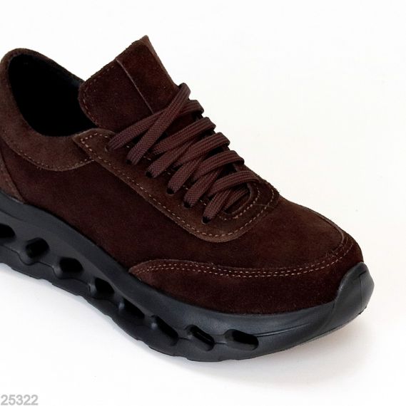 Молодіжні дизайнерські кросівки натуральна замша колір Шоколад | Зображення 8