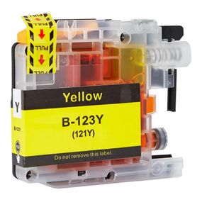 Совместимый картридж для Brother LC-123 (LC123) Yellow XL, желтый, 18ml, аналог LC123Y с чипом