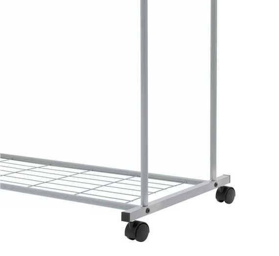 Вішалка стійка для одягу з полицями металева на колесах 16050A | Зображення 3