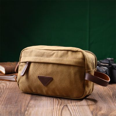 Сумка Vintage На два отделения из текстиля Песочная (22232) | Зображення 9