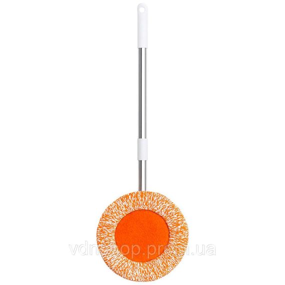 Швабра з телескопічною ручкою та круглою змінною насадкою для прибирання плитки, ламінату та лінолеуму вдома та в офісі
