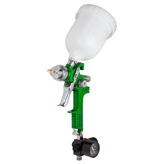 Фарборозпилювач Sigma HVLP 1.4 мм з редуктором та верхнім баком 600 мл (6812081) | Зображення 3
