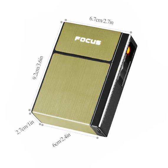 Запальничка Usb - Портсигар Для Пачки Цигарок Focus Gold  ПА-5 | Зображення 2