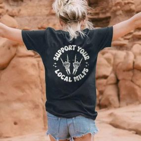 Футболка жіноча з принтом повсякденна L Чорний