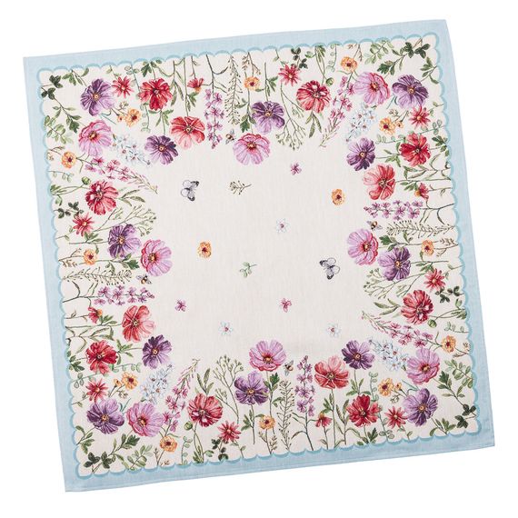 Скатертина гобеленова ELIZABETH Limaso, 93x93, Квадратна, Квітковий, Без люрексу, 60% поліестер, 24% бавовна, 16% акрил, Гобелен