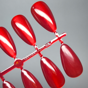 Гелевые типсы для нарощения №2 красный кошачий глаз (миндаль) 30шт