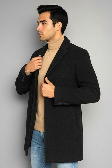 Чоловіче Пальто Sun`s House  розмір: 54 Чорний (арт. AP-243810-black) | Зображення 2