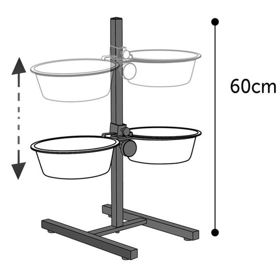 Flamingo Otis+ H-Stand миски для собак на штативі, 2 шт х 3.95 л | Зображення 2