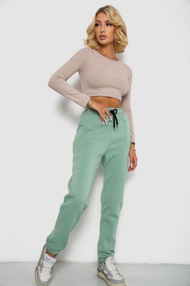 Спортивные штаны женские на флисе  -уценка, цвет мятный, 238R57020-U-7 | Зображення 1