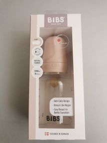 Дитяча пляшечка BIBS Baby Bottle Round Latex 150 мл Slow Flow (повільний потік) Blush