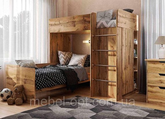 Детская кровать-комната чердак Bed Room 3 цвет Дуб Тахо, выбор цвета корпуса и фасадов | Зображення 1