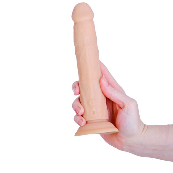 Фалоімітатор з ротацією та пульсацією Naked ADDICTION 8″ Rotating & Thrusting Dong - Vanilla | Зображення 4