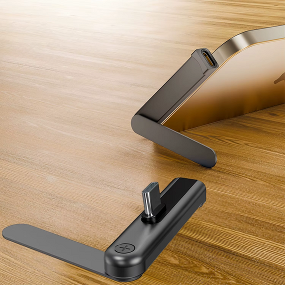 Адаптер перехідник USB Type-C на Type-C зі складаною підставкою black | Зображення 1